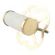 White Round Stone Gold Cabinet Knobs